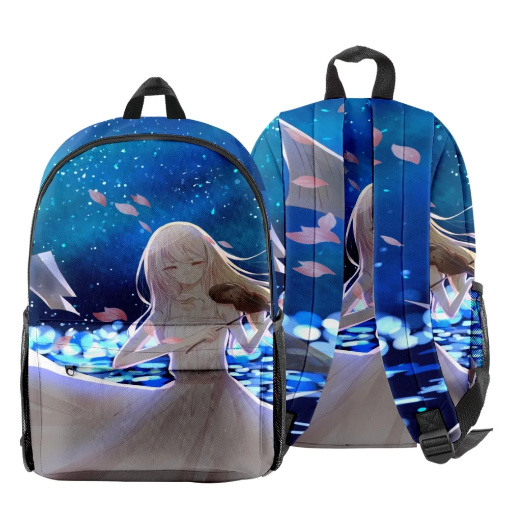 

Модные Молодежные школьные ранцы Your lie в апреле, рюкзаки для ноутбука, водонепроницаемые забавные дорожные сумки из ткани Оксфорд с 3D-принтом