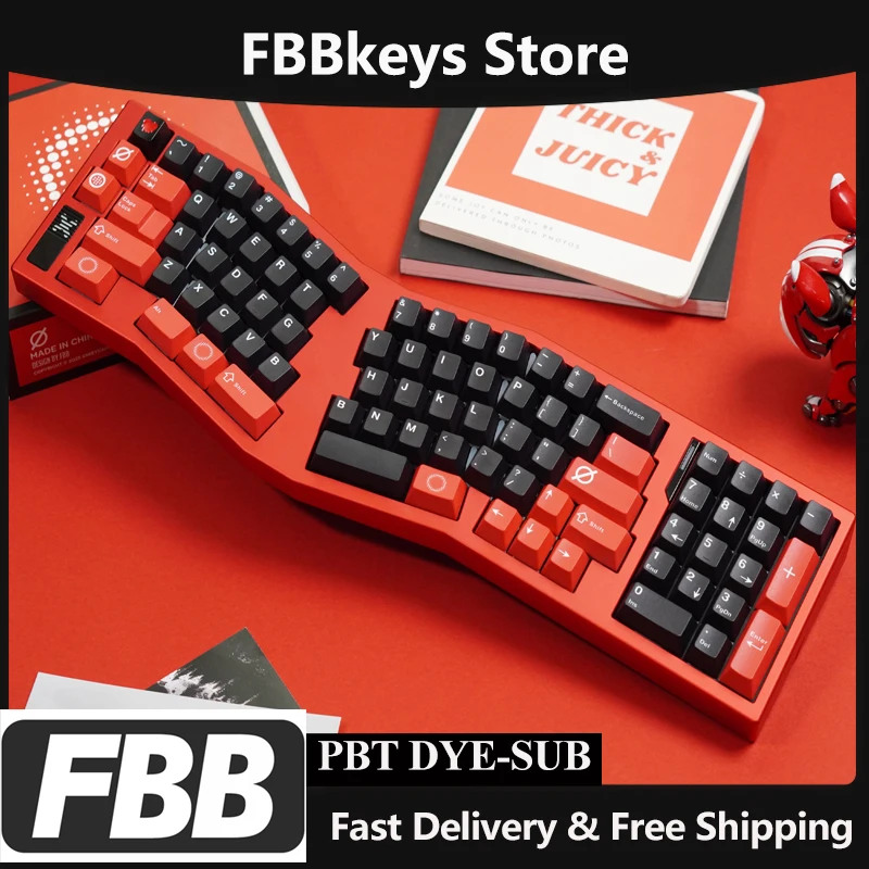 FBB أغطية المفاتيح Oric أسود أبيض نمط PBT لوحة المفاتيح الميكانيكية المخصصة Keycap لمفاتيح MX ملف تعريف الكرز 1.7 مللي متر سميكة