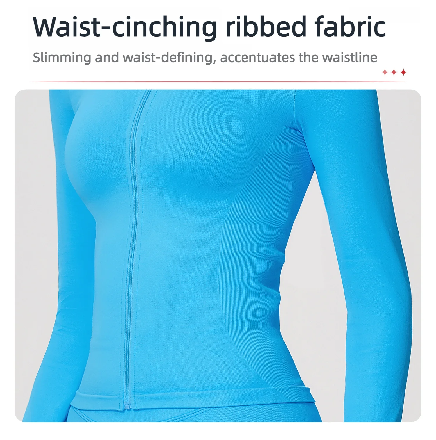 Women's Seamless Long Sleeve Yoga Top Ribbed High Neck Full Zip Slim Fit Sports Jacket Thumb Hole Workout Gym Running Activewear