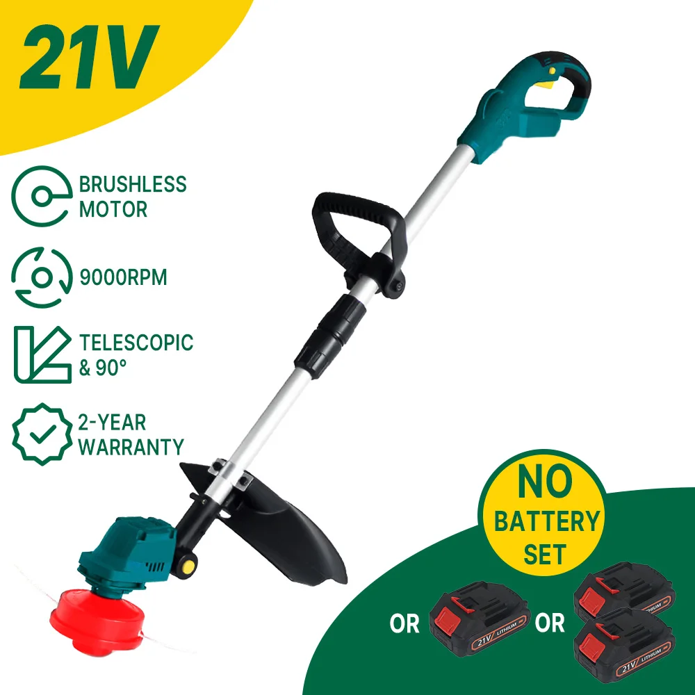 SCIMAKER Brushless Electric Lawn Mower 28000RPM Cordless Grass Trimmer Length Adjustable Cutter Garden Tools Can use Makita 18V