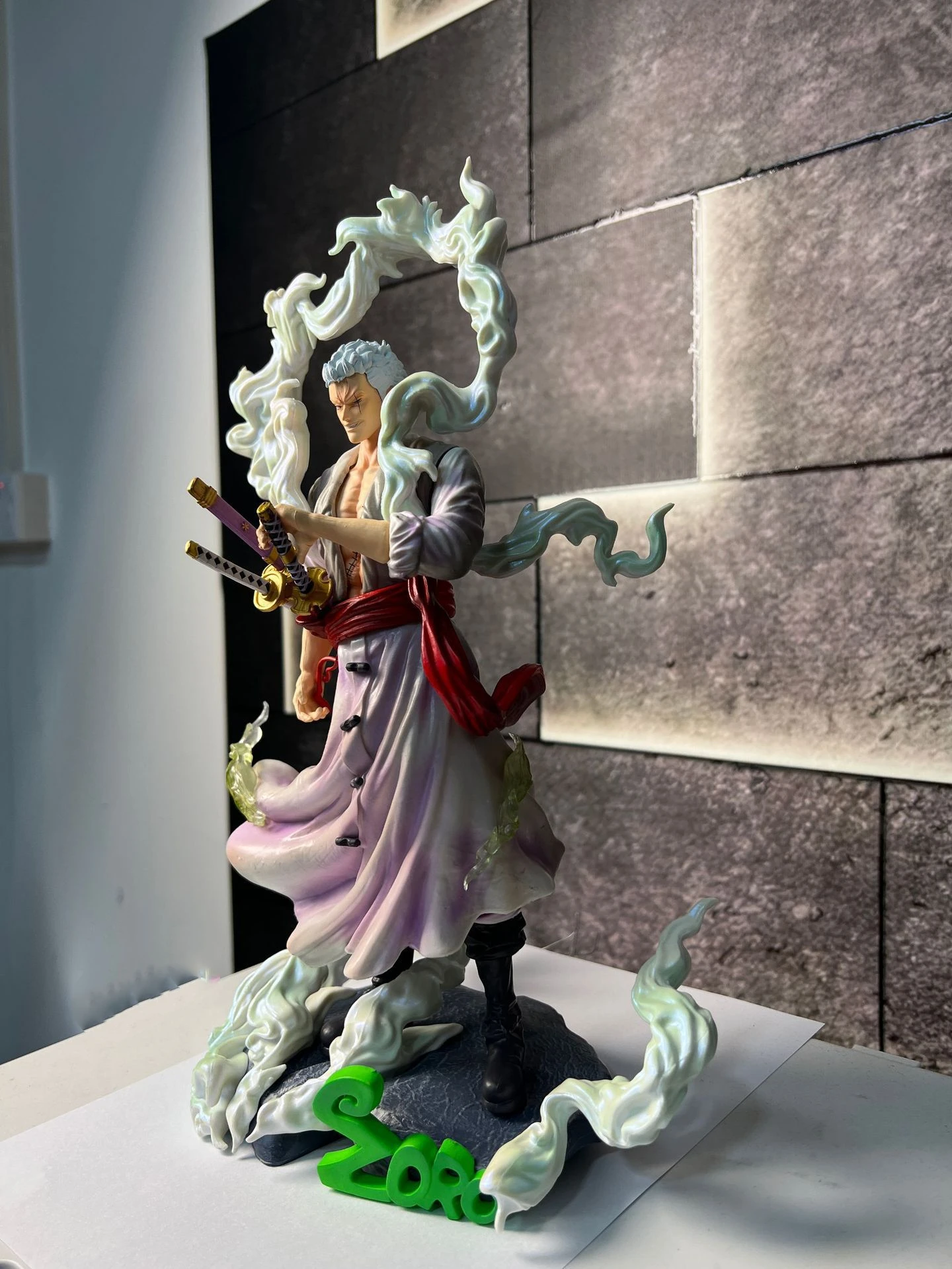 Anime One Piece Roronoa Zoro Nika Ver. GK PVC Action Figure Estátua de Batalha Modelo Colecionável Crianças Brinquedos Boneca Presentes 28cm