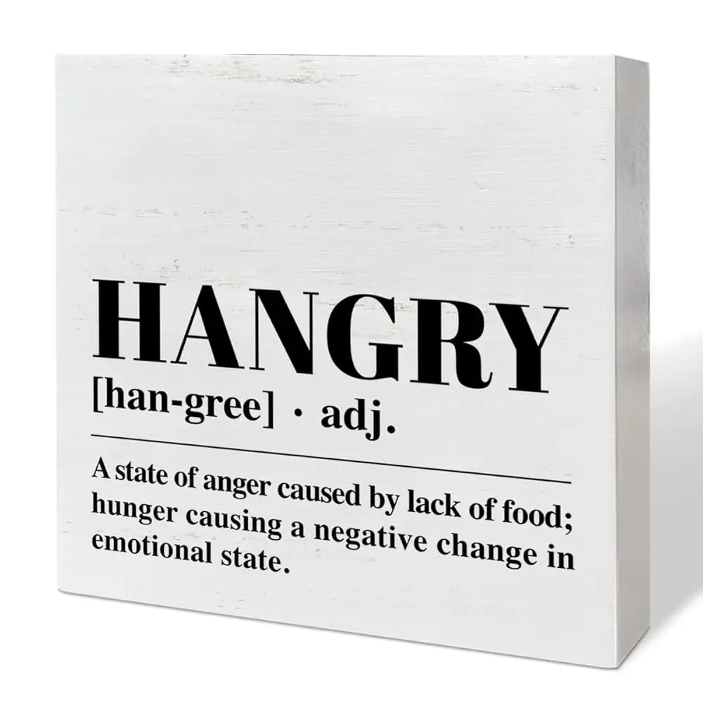 

Funny Kitchen Table Decor Wooden Box Sign, Kitchen Decor For Counter Dining Room Table Cabinet Decoration, Kitchen Gifts For