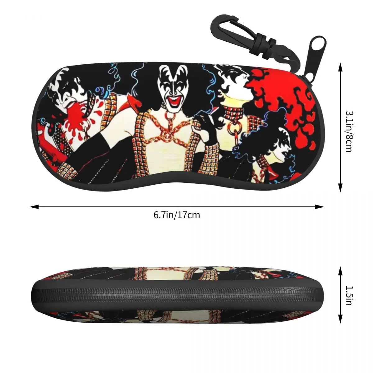 Custom KISSs Heavy Metal Band Shell Glasses Case Fashion Rock & Roll All Nite Party Eyeglasses Case Sunglasses Protector Box