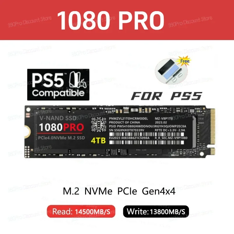 O disco rígido interno para o portátil, movimentação de estado contínuo, NVME, NGFF, leu 14000 Mbps, 2TB, 1TB, SSD M2 1080Pro, 4TB, PS5