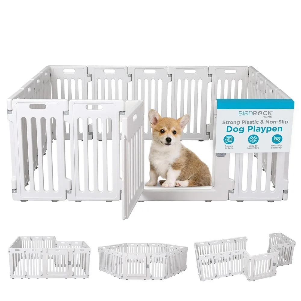 Internet’s Best Dog Playpen with Lockable Door White 246.8” x 25.6”