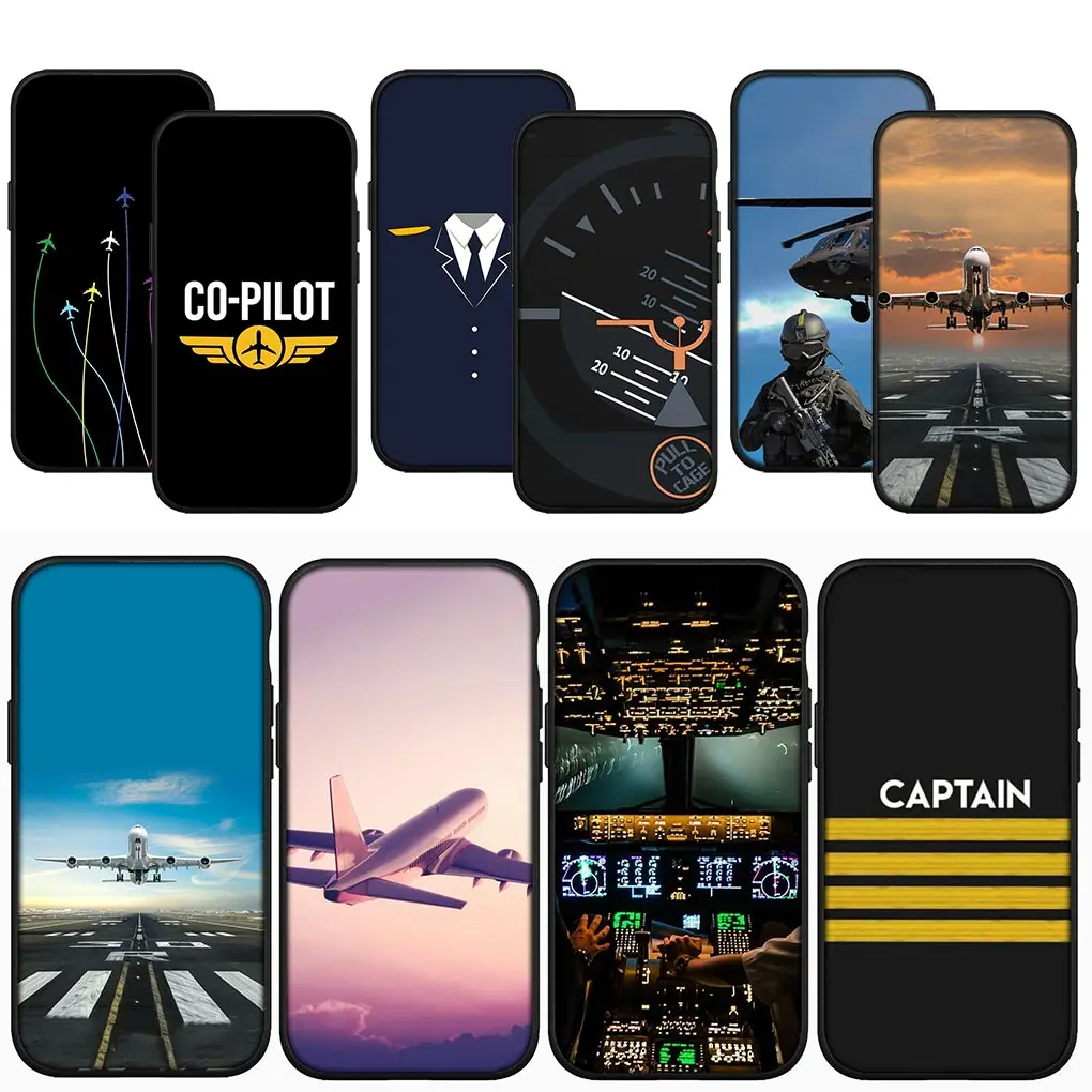 Aircraft Airplane Pilot Epaulette Soft Phone Cover for Apple iPhone 16 15 14 13 12 11 Pro Max 6 6S Plus + SE 16+ 6+ 6+ Case