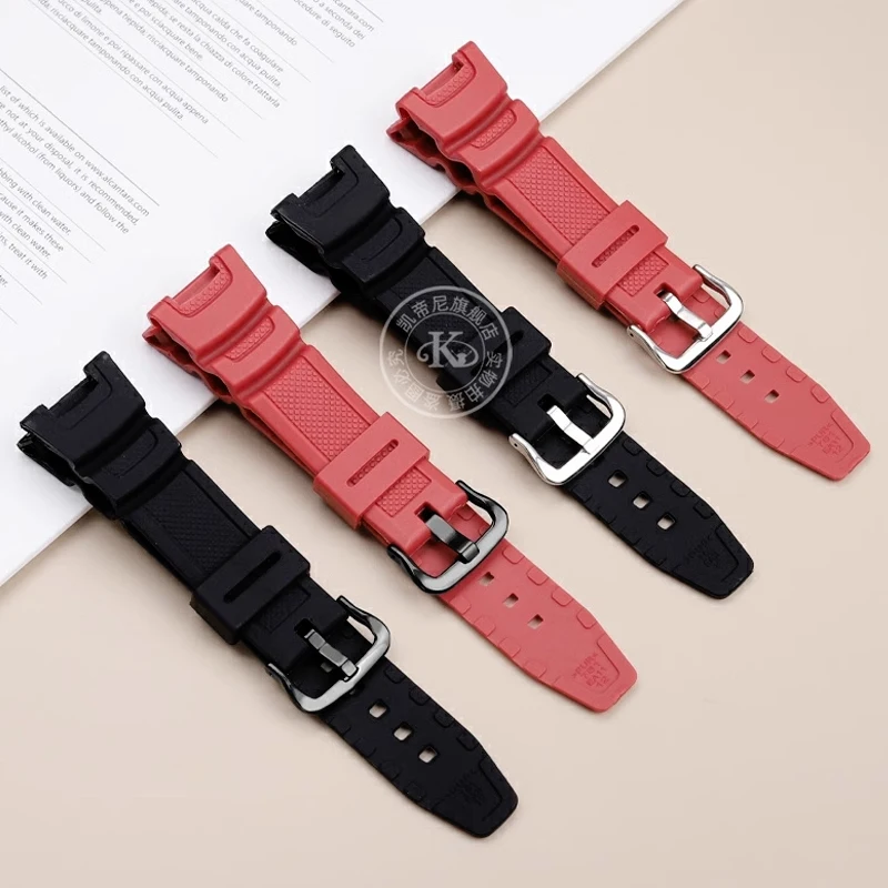 Resin Watch Strap For Casio SGW-100 100 SGW-200 Sport Waterproof Watch Band Men Special Concave Bracelet Accessories Pin Buckle