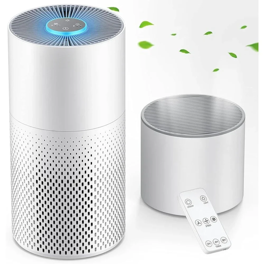 Air purifier and humidifier combination, 22Db | 7-color night air purifier 2-in-1 with remote control, silent air purifier