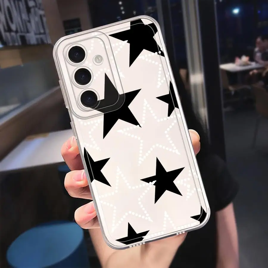 เคสโทรศัพท์แบบนิ่มสำหรับ Samsung Galaxy A32 A16 A17 A21s A12 A52s A50 A52 A71 A72 A31 A51 ลายดาวห้าแฉก