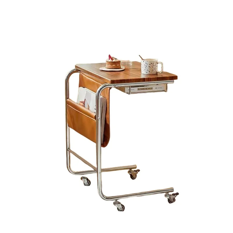 #¥Bedside Table Sofa-side Table Living Room Bedroom Lazy Chair Desk Movable Multifunctional Side