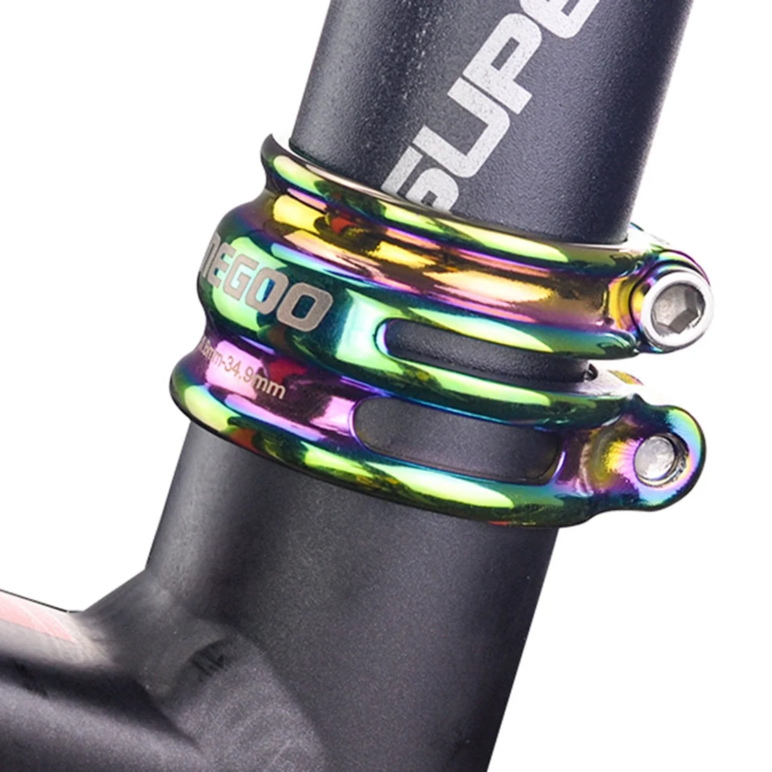 Double Layer ปรับจักรยาน Seatpost CLAMP อลูมิเนียมอัลลอยด์ MTB ROAD BIKE Seatpost Tube คลิป,สีดํา 27.2-31.8 มม.XQ