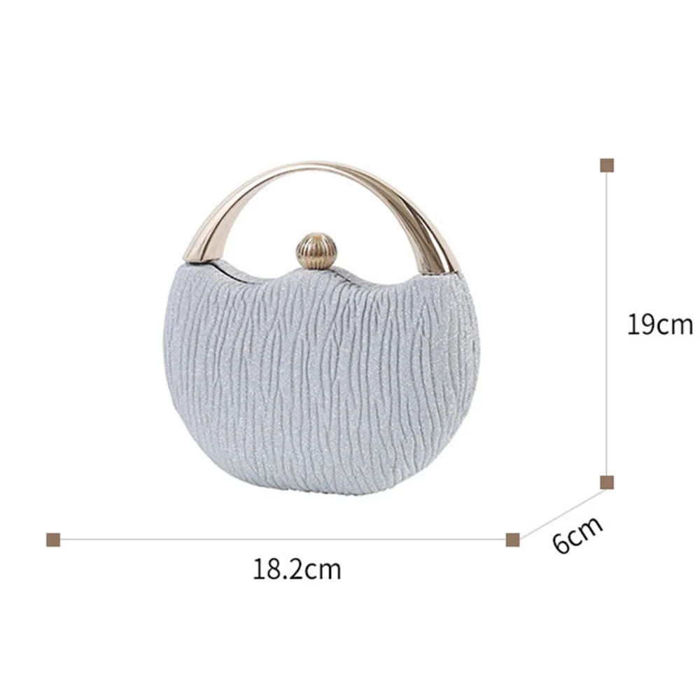 Bolso de mano de lujo para mujer, bolsa de hombro redonda, elegante, pequeña, para fiesta de noche