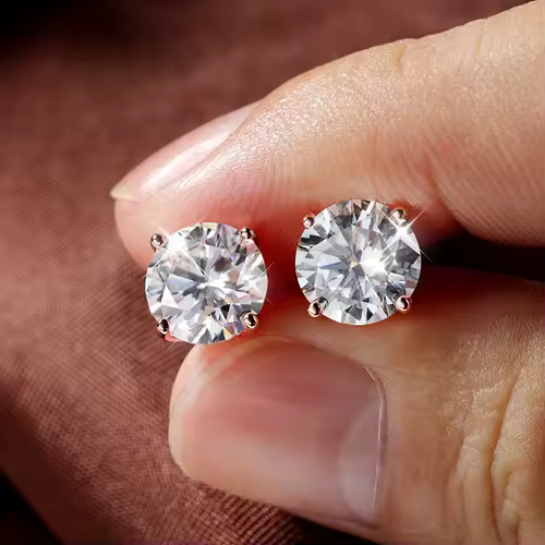 Smyoue 0.2-3CT Rose Gold Color Moissanite Stud Earrings for Women Sparkling Classic Wedding Lab Diamond Earring Pure 925 Silver - Image 2