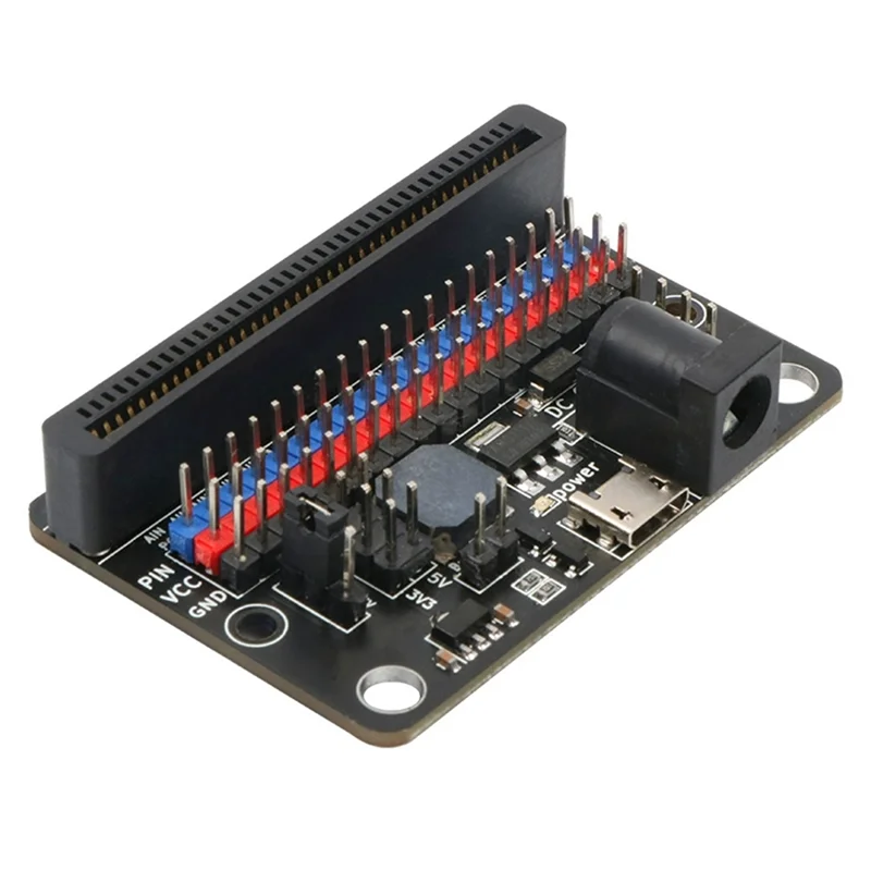 

1 шт. плата расширения для Micro:Bit с подключением к источнику питания 5В, плата для улучшения ввода-вывода, адаптерная плата Micro-Bit, черная печатная плата