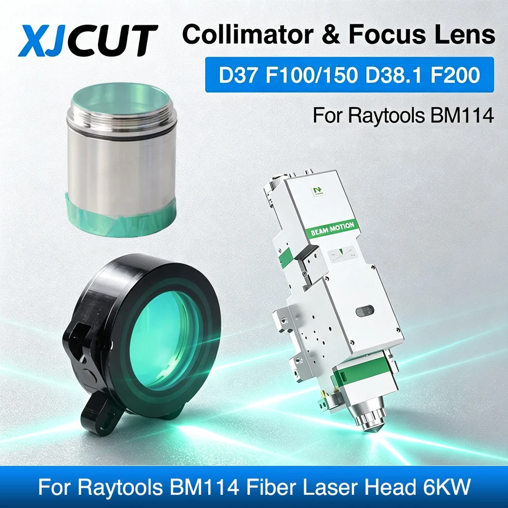 XJCUT Raytools BM114 Laser Collimating&Focusing Lens D37 F100 F150 F200mm With Lens Holder For Raytools BM114 Laser Cutting Head