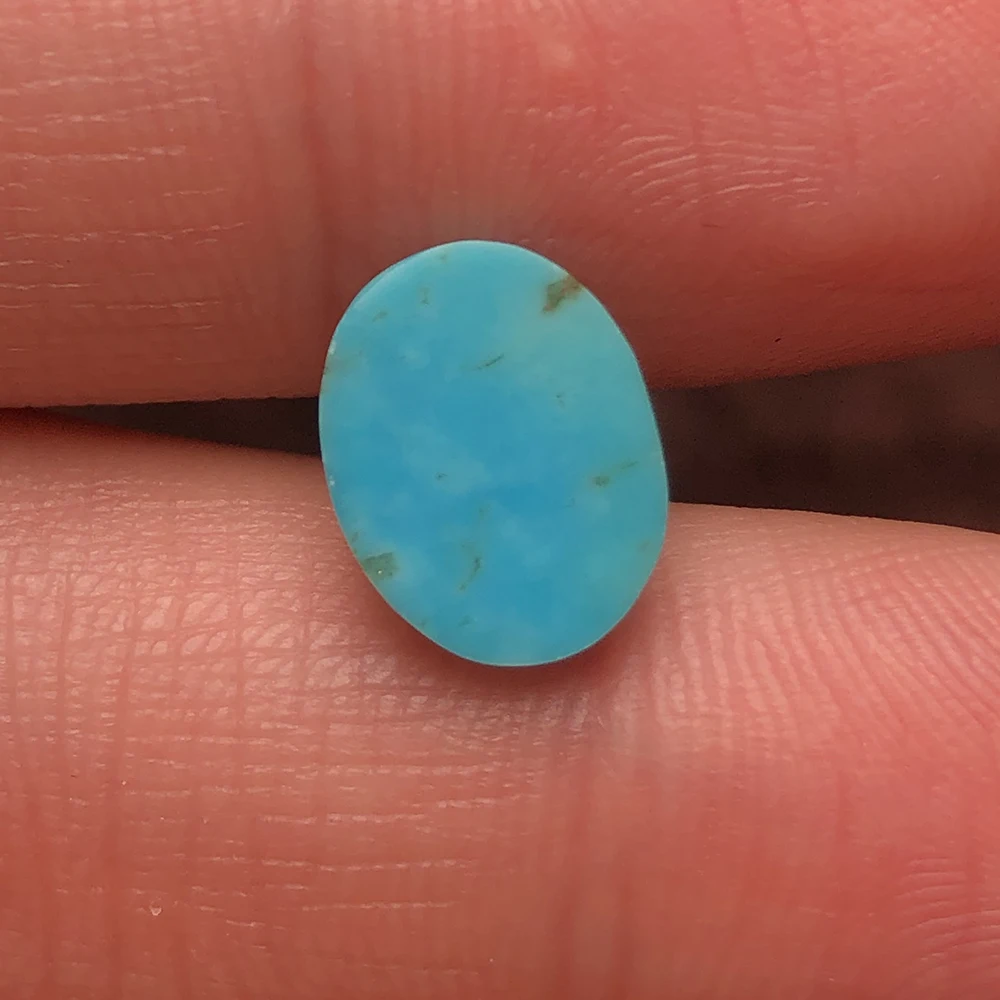 Natural Dan shaped elliptical plain surface turquoise 0.75g bare stone pendant bracelet and other jewelry with main stone