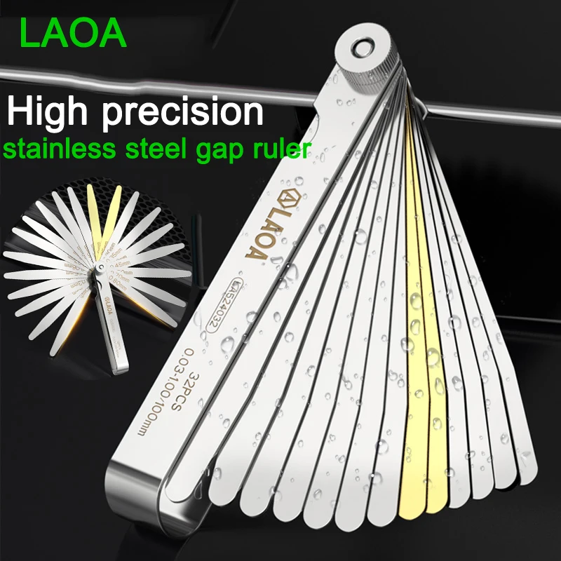 LAOA 14pcFeeler Gauge Metric Size 0.05-1mm Thickness Gauge Set Valves Foliage of Valves Spark Plug Gap For Measurement Probe Gap
