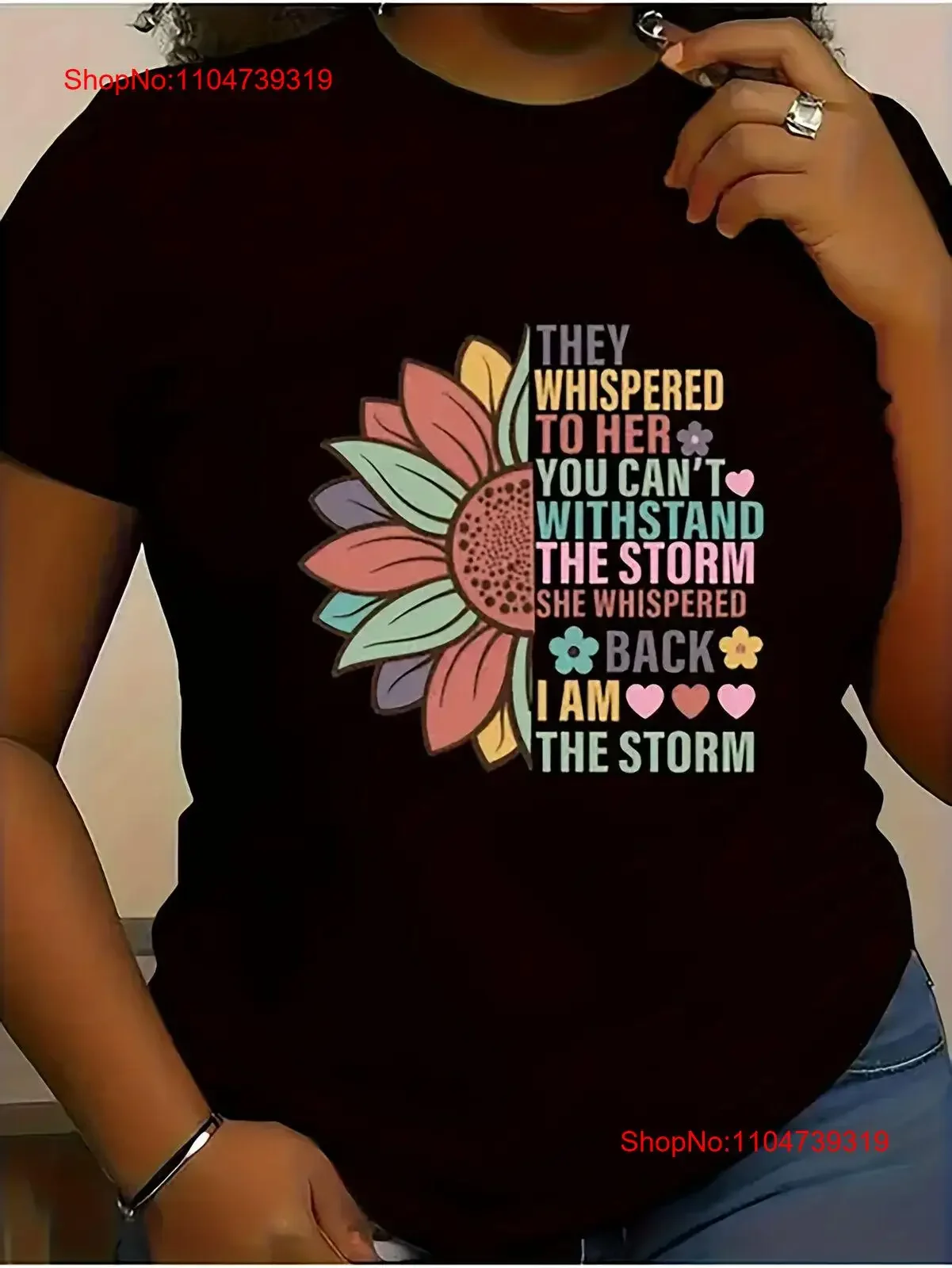 

Women's Motivational Quotes Black T Shirt Comfortable Loose vintage Washed graphic Top For Everyday Wear Slightly Stretched