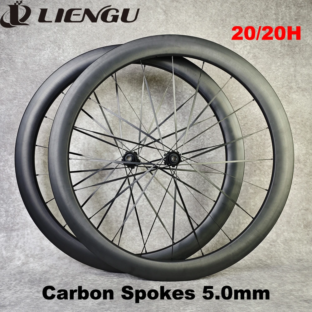 1180g 20/20H 700C Bike Carbon Wheels With Carbon Fibre Spokes 5.0mm 36T Ratchet UD Matte Glossy Paintless 50mm Depth 28mm Width