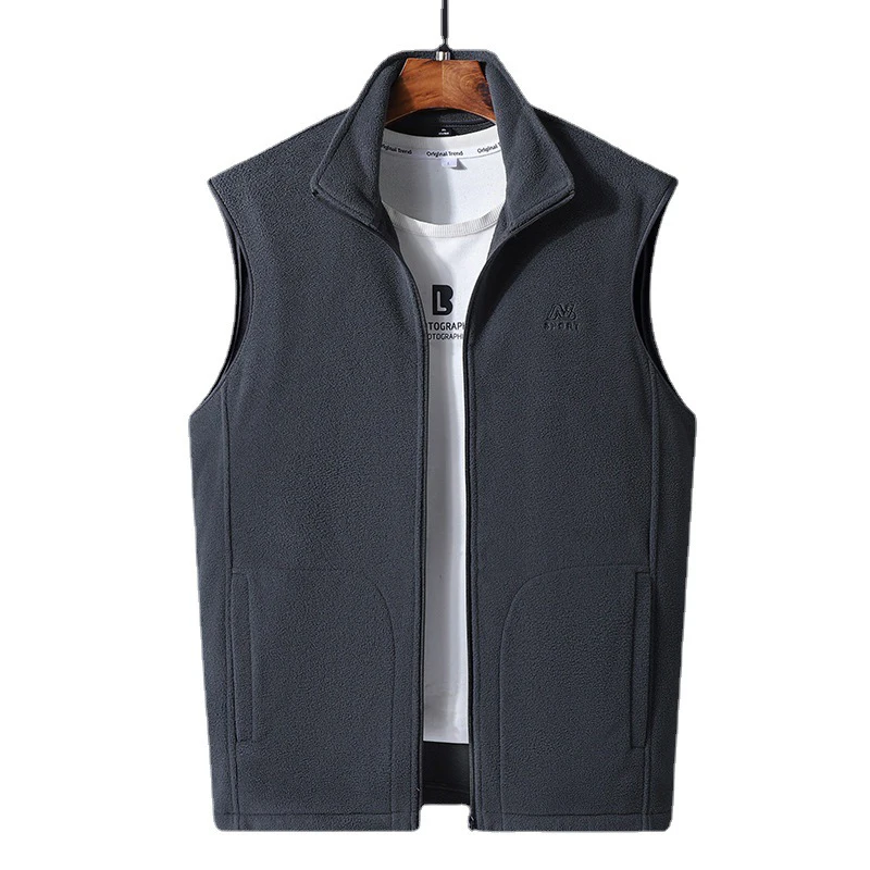 

Winter Men's Fleece Pullover Vest Men Outdoor Warm Windbreaker Waistcoats Men Stand Collar Climbing Sleeveless Jackets Clothing