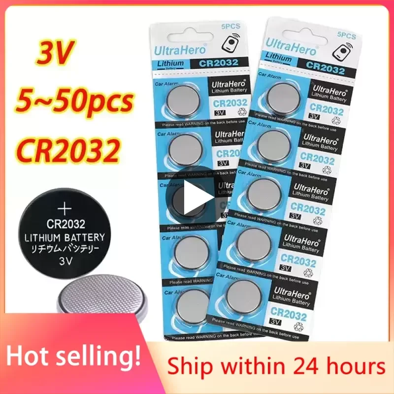 50/30/20/10/5 PCS 3V CR2032 Lithium Button Battery CR 2032 3V Coin Cell Watch Batteries For Toy Clock Calculator Remote Control