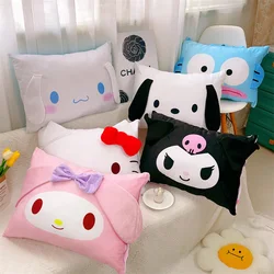 Sanrio Cartoon Pillowcase Kuromi My Melody Cinnamoroll Back Cushion Cover High Quality Japanese Style Sleeping Pillow Case Girl