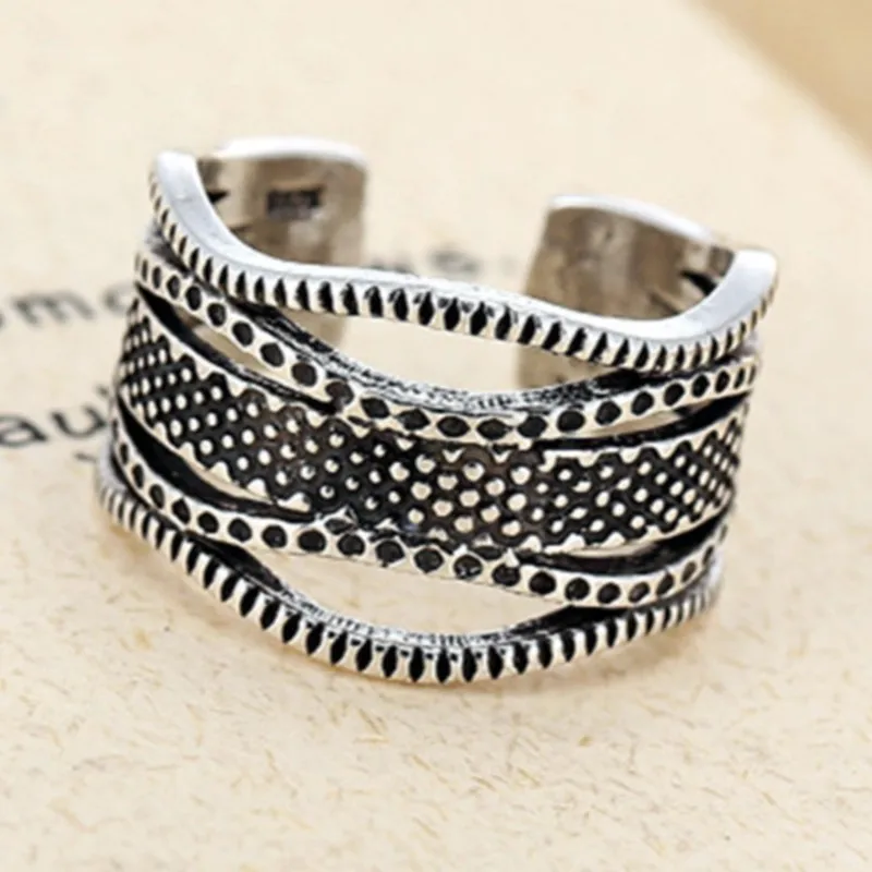 Sam Panda – bague géométrique en argent Sterling 925 pour femmes, personnalité rétro, hégémonie, bijoux réglables, cadeau, livraison directe