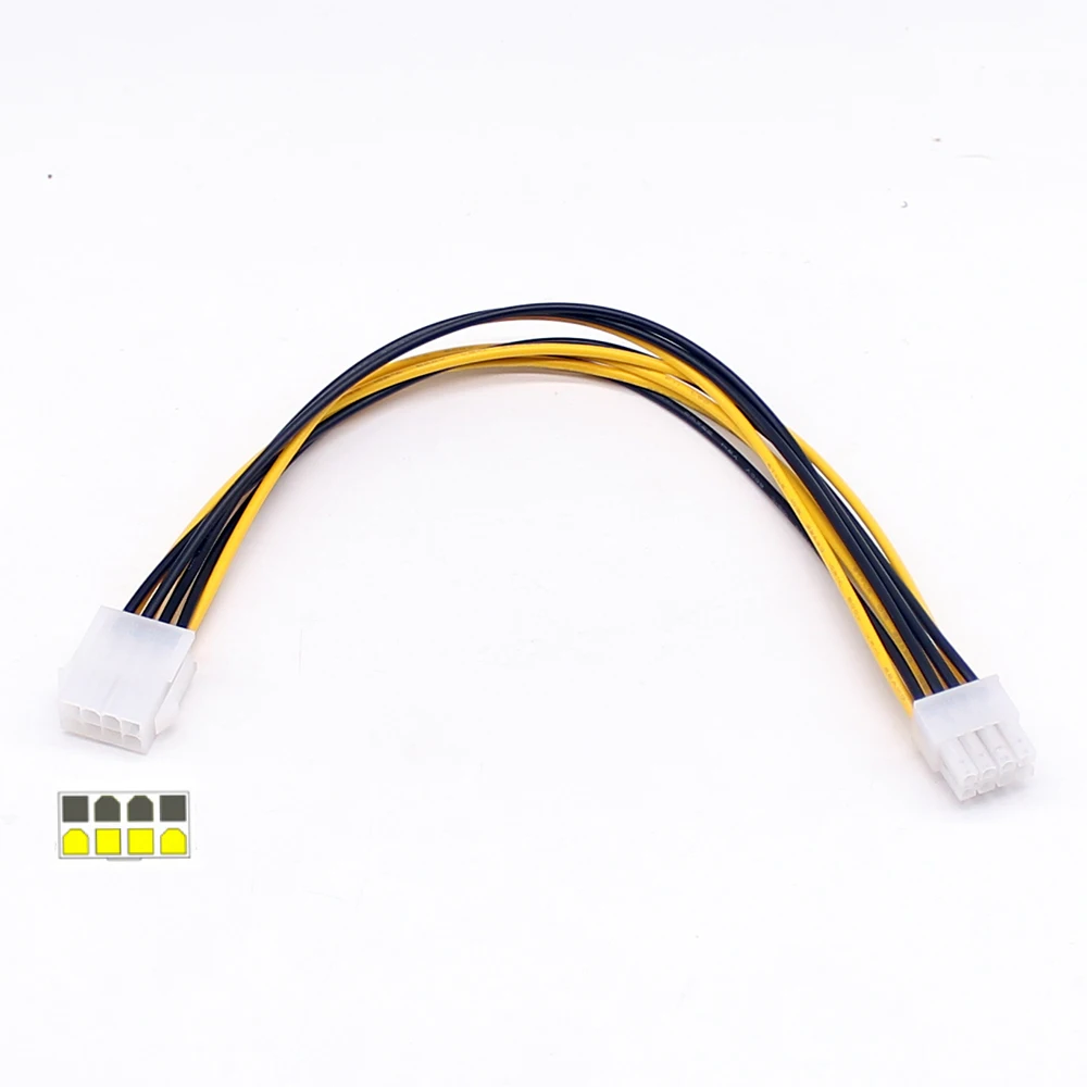 30CM  18AWG CPU 8Pin To 8Pin Power Supply Cable extension cord Adapter PC Motherboard CPU 8 pin Female to 8 Pin Male