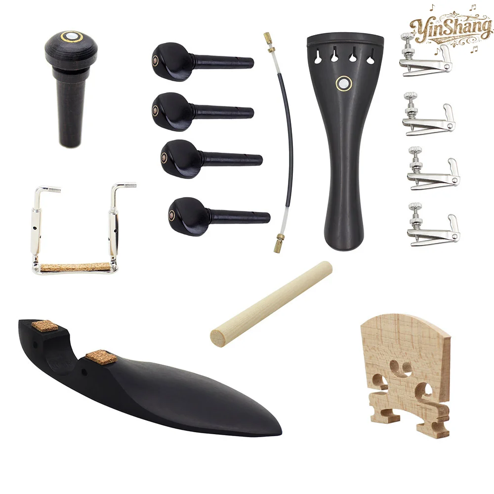

Violin Accessories 15 pcs of Fish-Eye Pegs, Chinrest Screws, Bridge Pins, Sound Post, Tailpiece, Tail String, Fine-Tuning Pegs