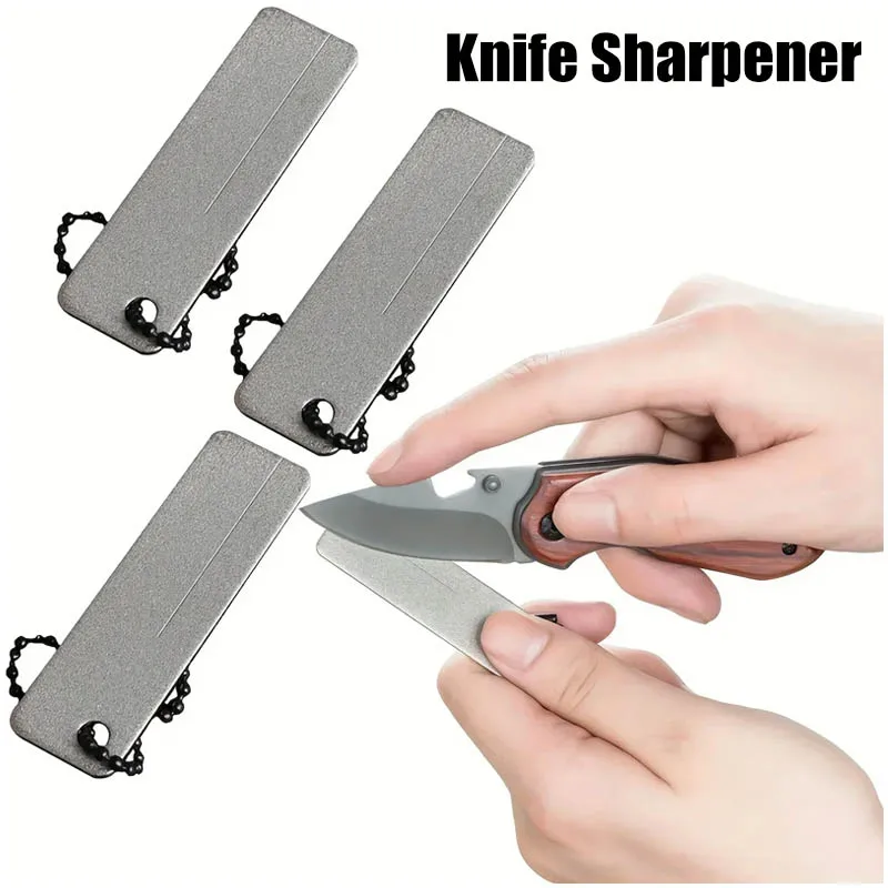 Afilador de Cuchillos de Diamante, Herramienta de Bolsillo, Mini Llavero, Afilador para Camping al Aire Libre, Herramienta de Camping, Lima de Uñas de Esmeril ﻿