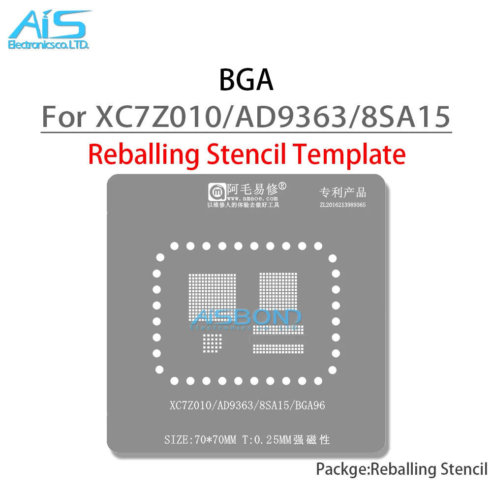 قالب استنسل Reballing BGA ، لوحة تحديد المواقع ، شبكة قصدير نباتية ، XC7Z010 ، ad9363bcz ، AD9363 ، 8SA15 ، BGA96