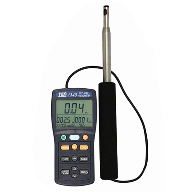 

Цифровой анемометр TES-1340 (TES1340) для измерения скорости и потока воздуха, анемометр с термозапорным датчиком