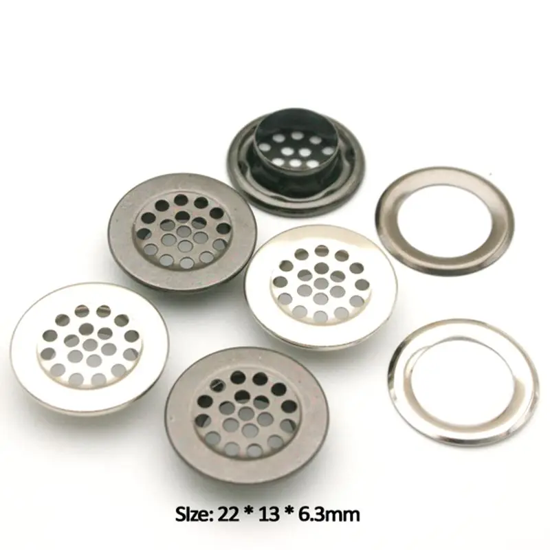 100Sets Metal Mesh Eyelet with Washer, Metal Grommets Eyelets, Black for Mattress and Garment, Inner Size of 13mm, JY-021