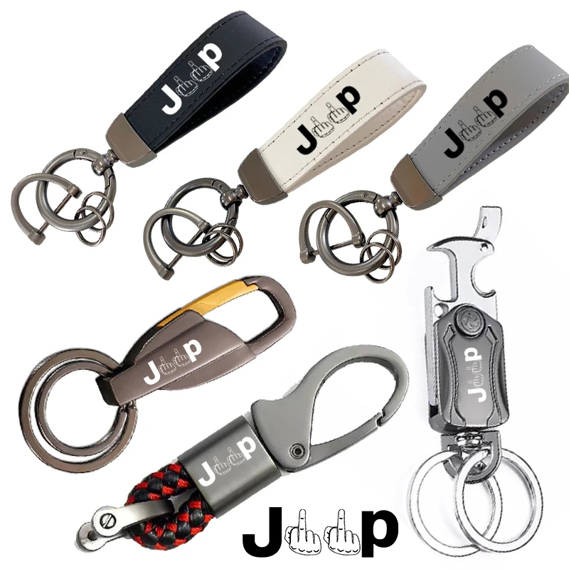 

For Jeep Grand Cherokee Renegade Wrangler Car Accessories Multifunctional keychain leather keychain metal gift