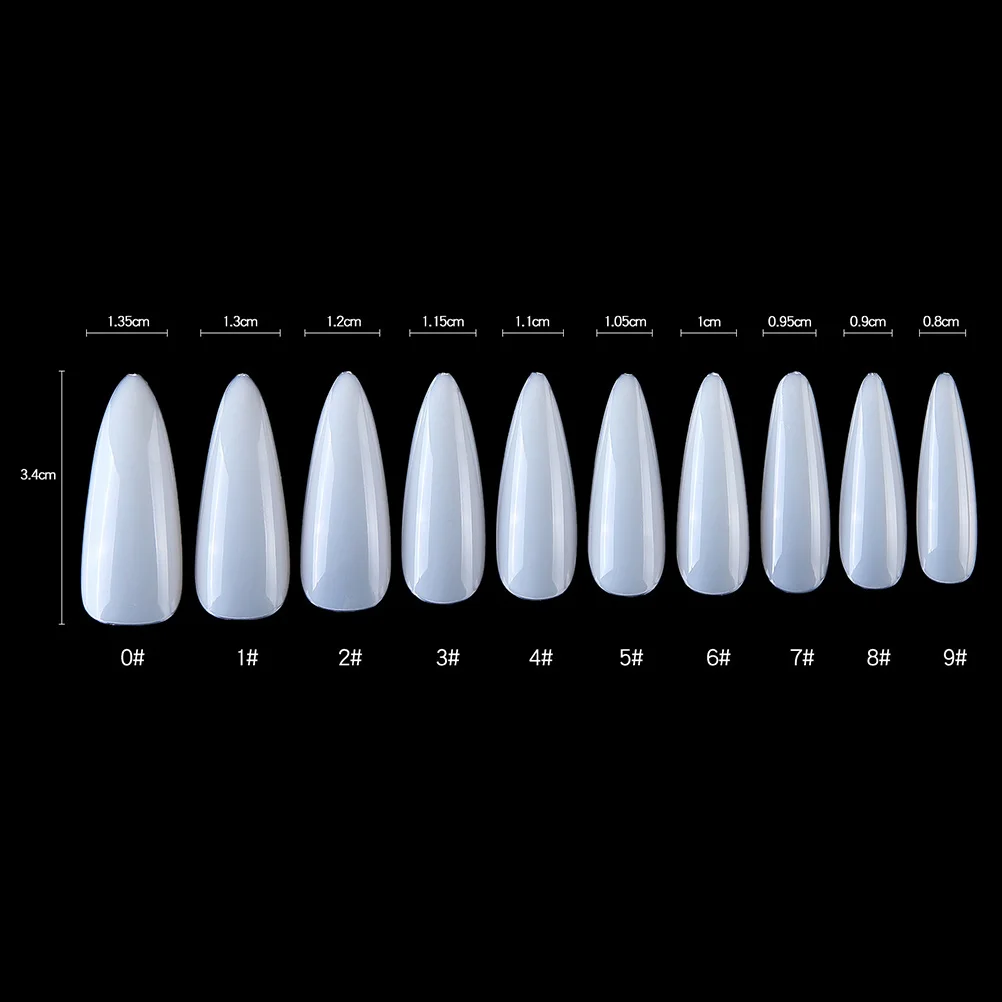 

Long Tip Nails Elegant Forms Artificial Fake Sticker Decals Manicure Stickers Tips Full Paste