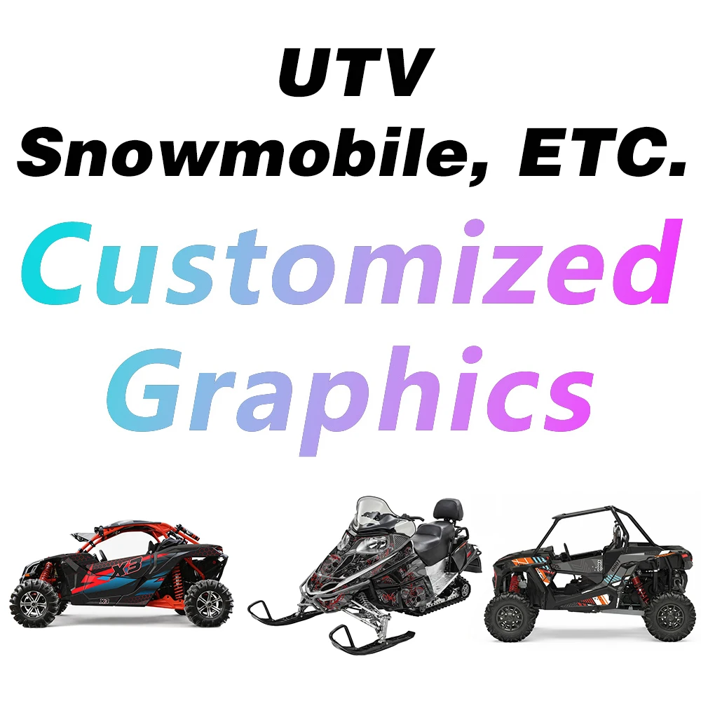 Customize Graphics Decal Sticker Kit Personalized Decoration Body Cover Stickers Fit for UTV Snowmobile, ETC