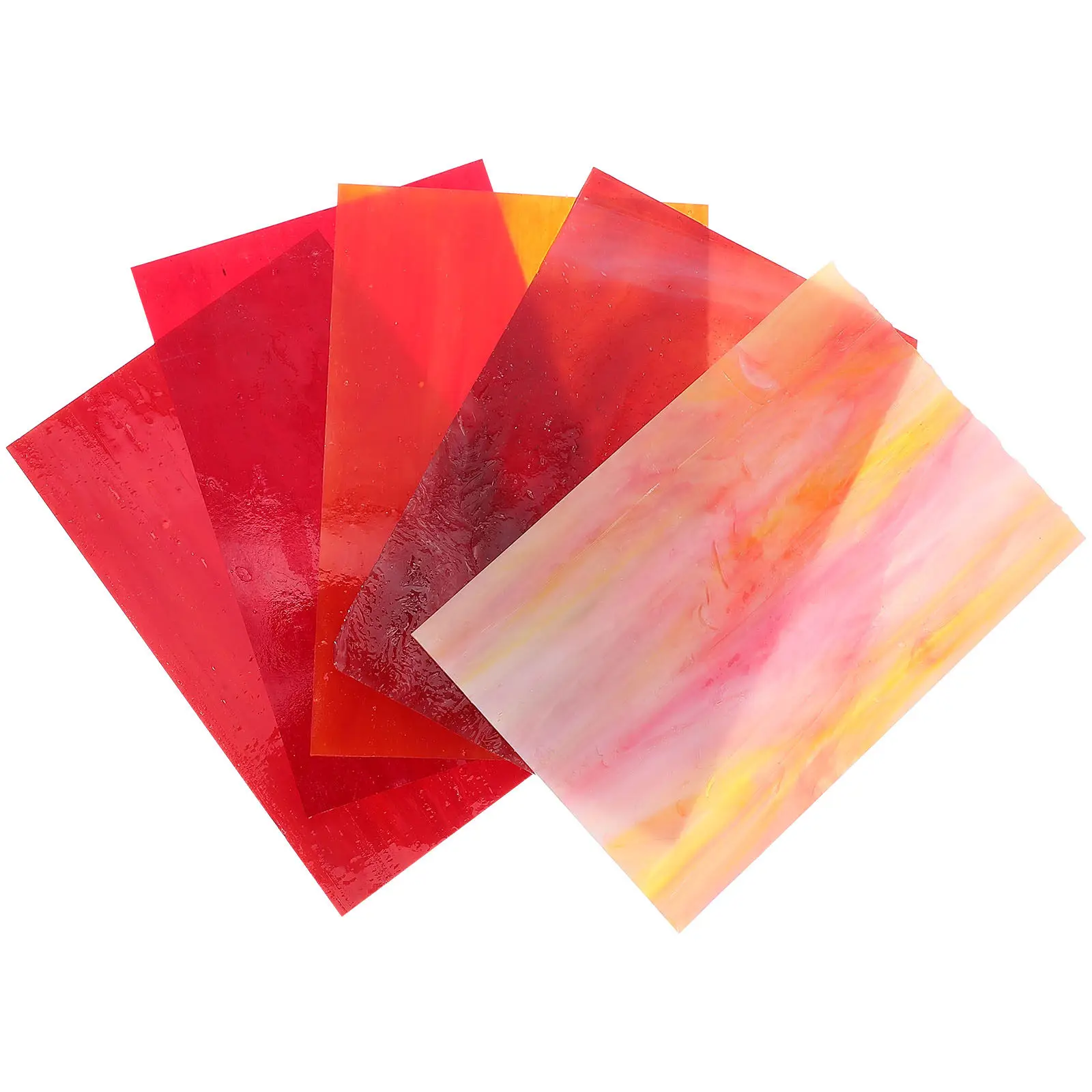5Pcs Exquisite Glass Tiles for DIY Decoration Stained Glass Sheets Creative Craft Material for Home Store Garden Art Projects