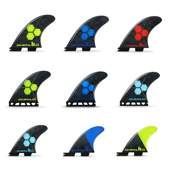 Aqubona Fiberglas Waben Surfbrett Fin Thruster Surf Fin oder Quad Set Single Tab oder Dual Tab S/M/L Größe mit Schlüssel und Schrauben