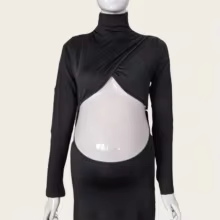 Full Sleeve High Neck Maternity Photography Outfit Bodycon Pregnancy Photo Shooting Maxi Dress - AliExpress