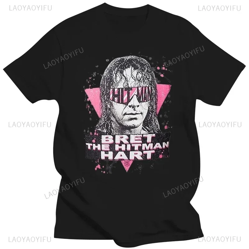 New Arrival Bret The Hitman Hart Print TShirt Fashion Casual Loose and Breathable Man Clothing Streetwear Hipster Women T Shirt