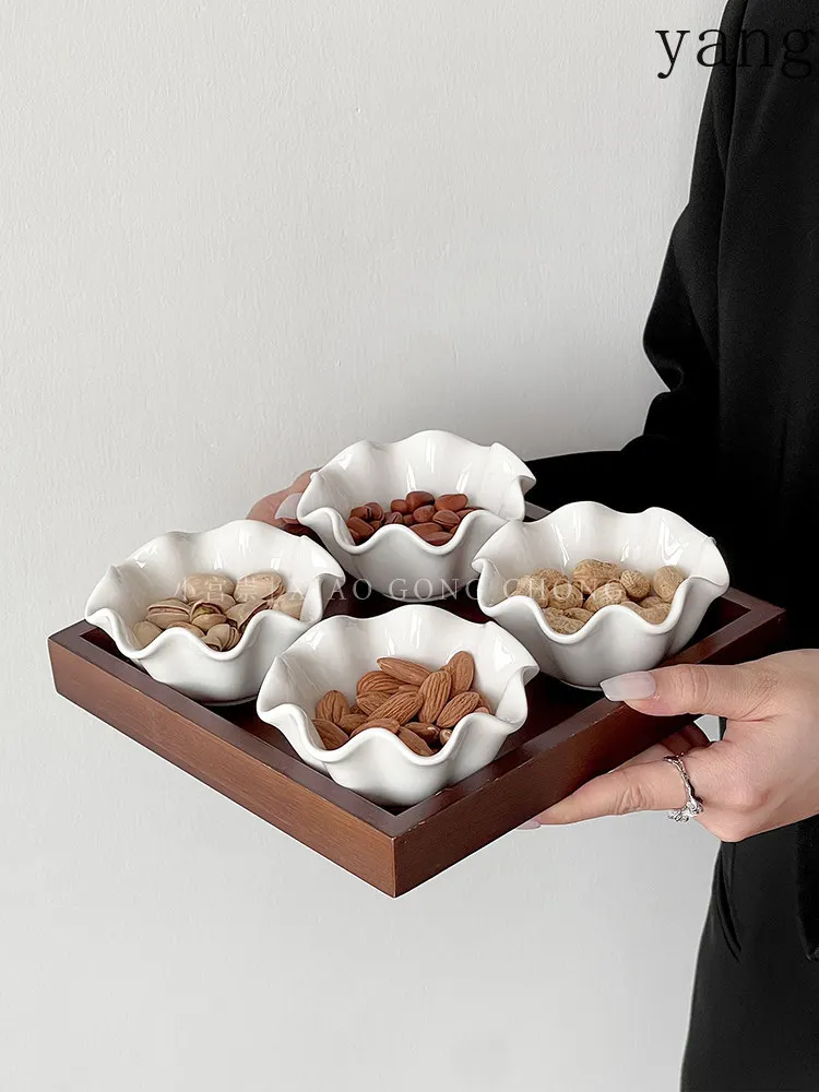 CX Chinese Vintage Home Dried Fruit Bowl Set Candy Snack Tray