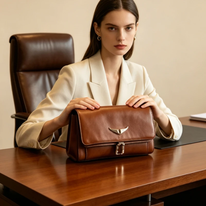 

High End Diaper Bag Minimalist Unique Leisure Business Large Capacity Tote Purse For Women Solid Color Leather