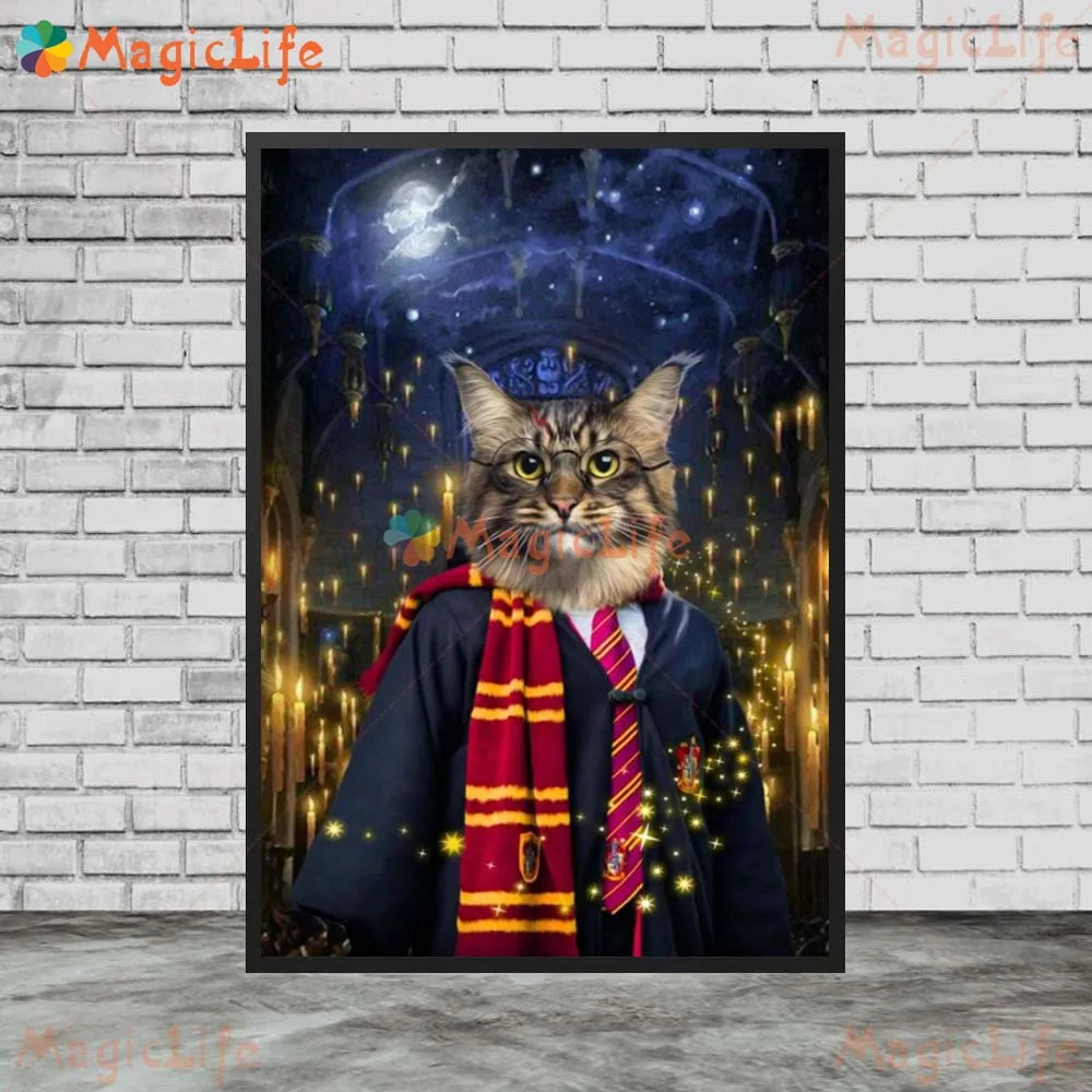 

Custom Pet Cat Funny Dog Animal Wall Pictures For Living Room Nordic Poster Wall Art Canvas Painting Unframed