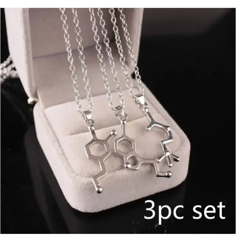 Strange DNA Dopamine Molecular Necklace Equation of Love Chemical Structure Molecular Formula Necklace Christmas Gifts