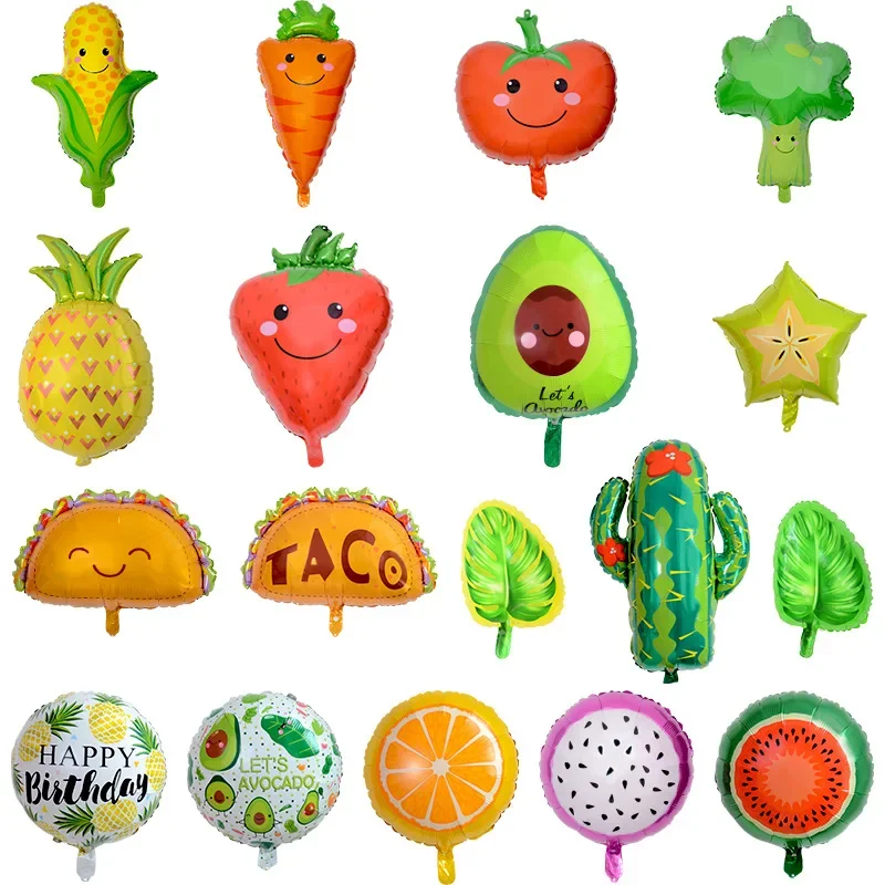 

TACO Mexican Pizza Balloons Food Festival Party Balloon Avocado Pinata Cactus Aluminum Film Baloon Happy Birthday Party