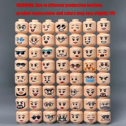 MOC Bricks Flesh Face Expression Head For Figure DIY Educational Building Blocks Toys For Children Gifts