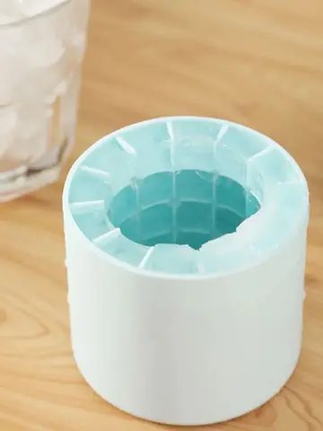 Food grade silicone cylindrical ice tray ice making mold for household kneading, ice storage box, ice cup, quick freezing (small