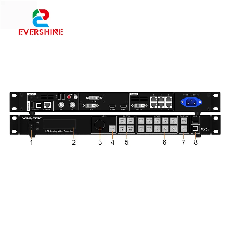 

Custom Novastar Professional Video Processor VX6S Update To VX600 Led Full-Color HD Video Wall Multifunctional Video Controller