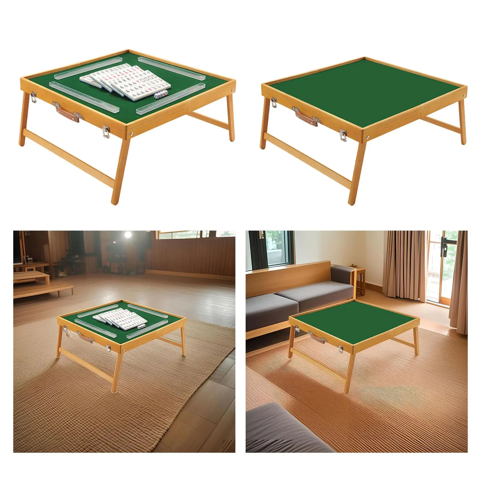 Mahjong Game Set Family Table Games Portable Travel Mahjong Table Foldable Table for Outdoor Home Party Traveling Leisure Time