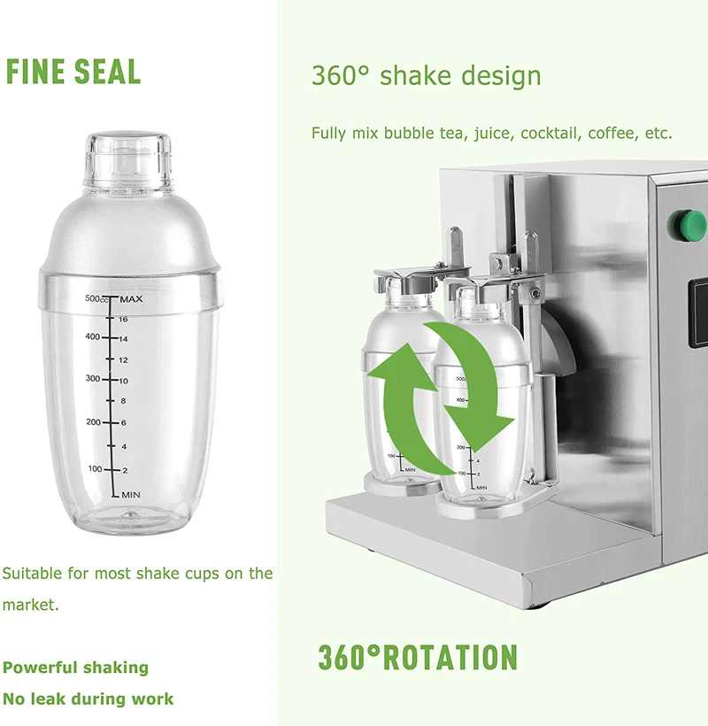 Электрическая машина для приготовления молочных коктейлей, полностью автоматический микс, встряхивающий блендер, пеномашина, 120 Вт, миксер для чая с двойной головкой, коммерческий миксер из нержавеющей стали